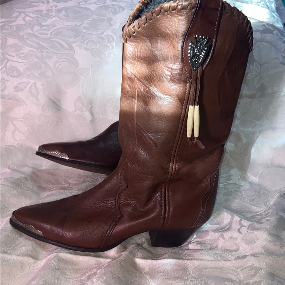 Brown Leather Western Boots